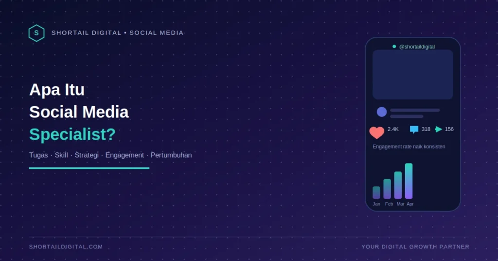 Ilustrasi peran social media specialist mengelola engagement dan pertumbuhan media sosial bisnis