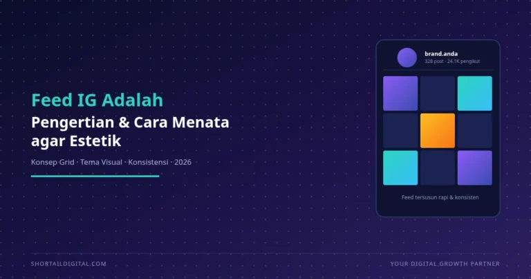 Ilustrasi tata letak feed Instagram yang estetik dan konsisten untuk branding bisnis