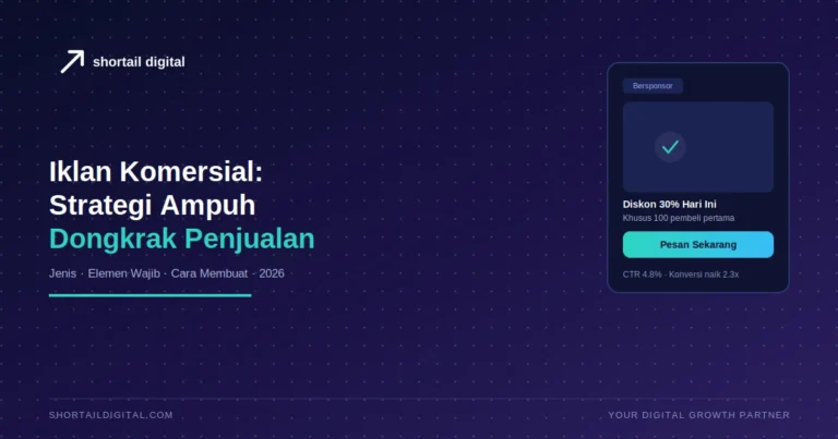 Ilustrasi kampanye iklan komersial digital dengan performa klik dan konversi tinggi